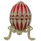 Red Enamel Jeweled Royal Inspired Imperial Metal Easter Egg 3.25 Inches